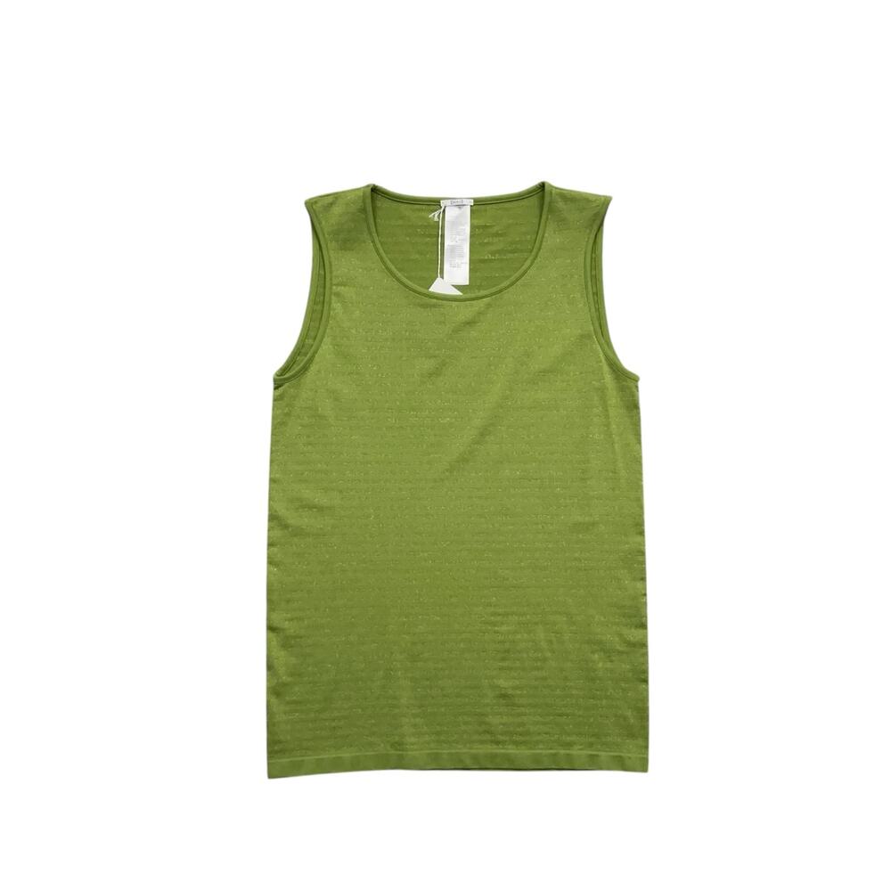 Wolford Crew Neck Metallic Tank Top L Green Casual Stretch
